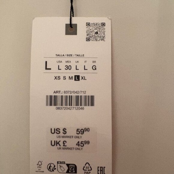 Zara Cream Long Sleeve Romper w/ Gold Chain Detail, Sz L, NWT - Picture 4 of 8